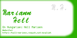 mariann hell business card